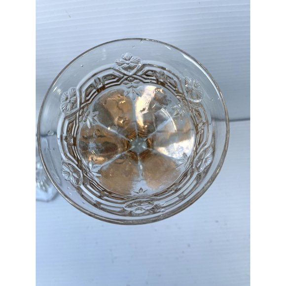 2 Pink Glow Vintage Uranium Etched Depression Glass Goblets - Picture 4 of 12